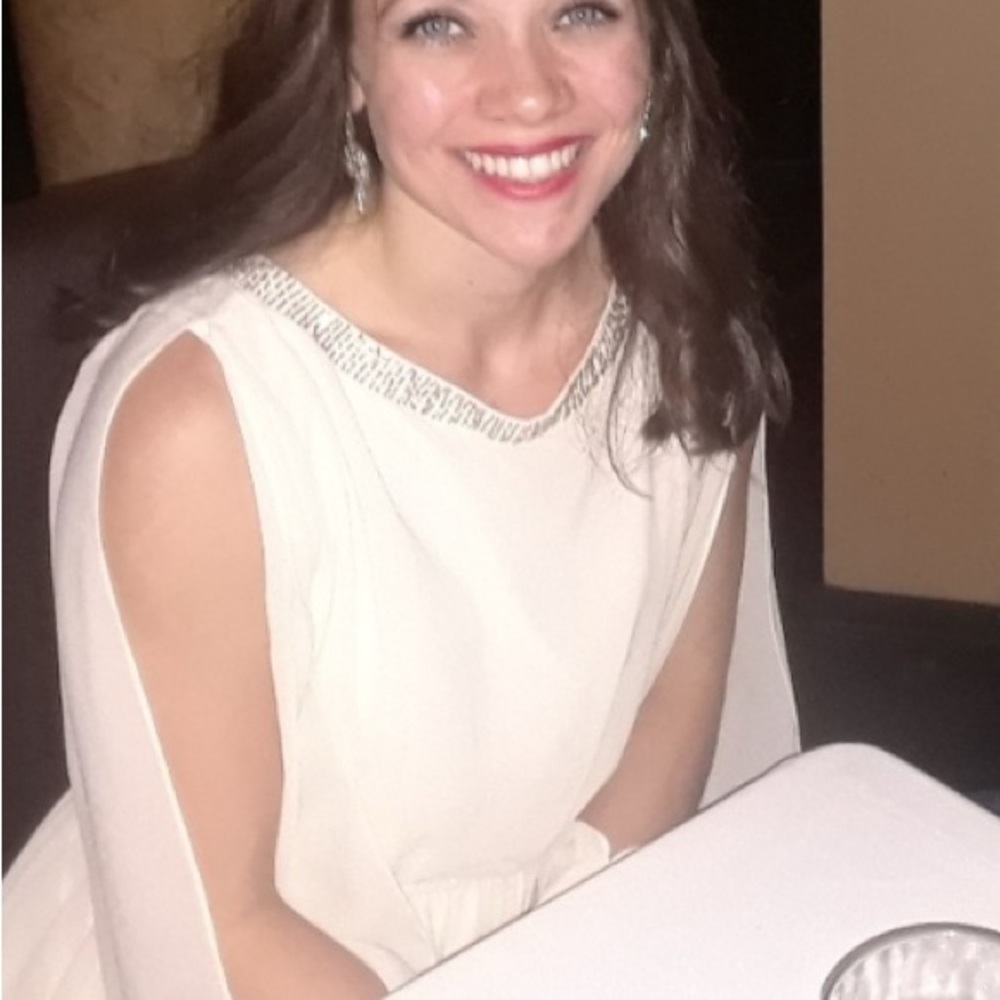 Glamorous White Dress with Sparkling Neckline